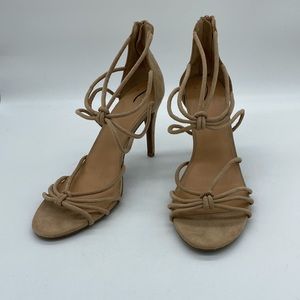 A New Day High Heels Stilleto Pumps Anke Strap Tan Womens Size 9.5